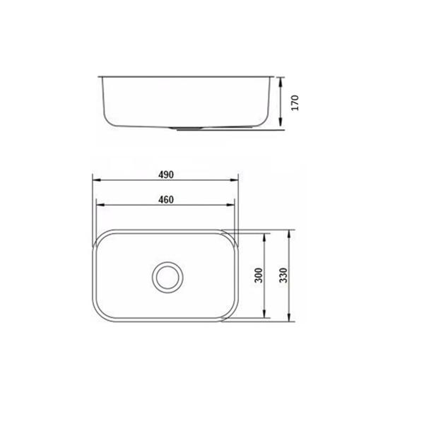 Imagem de Cuba Inox Cozinha Funda N1 46x30x17cm Aço 304 Tecnocuba Válvula e Sifão Flexível