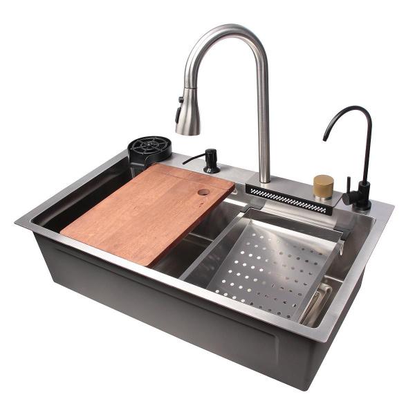 Imagem de Cuba Inox Cromada Pia Cozinha Gourmet Luxo 75X46Cm