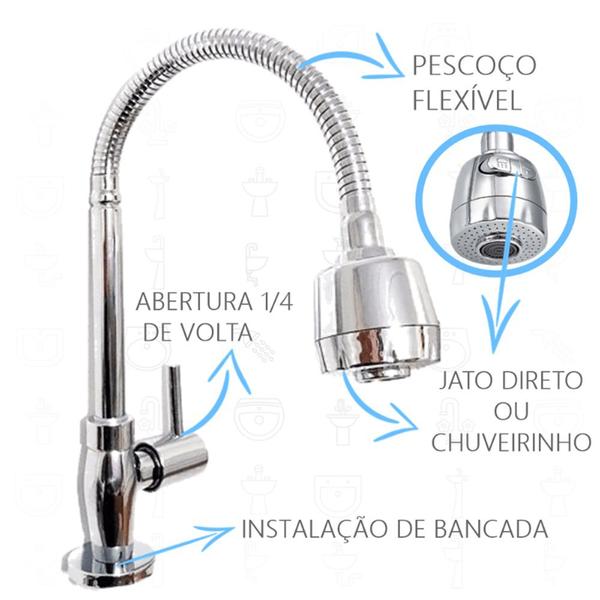 Imagem de Cuba Inox Escovada Tecnocuba N3 40x34x17 C/ Torneira Bancada