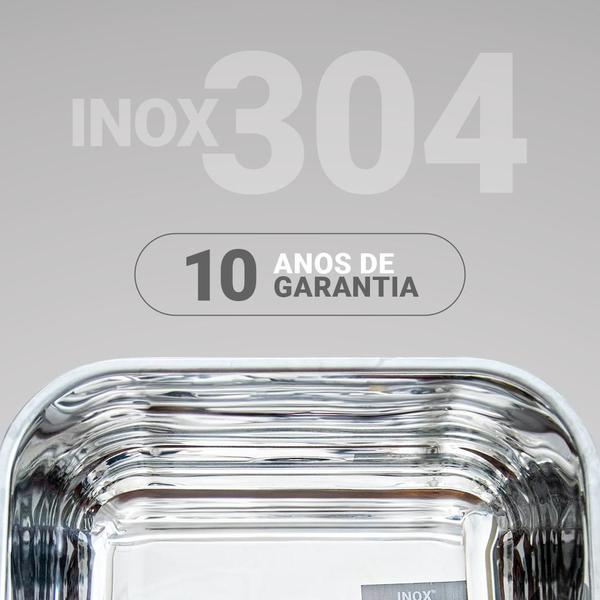 Imagem de Cuba inox extra funda n3 40x34x19cm e torneira 100% em inox