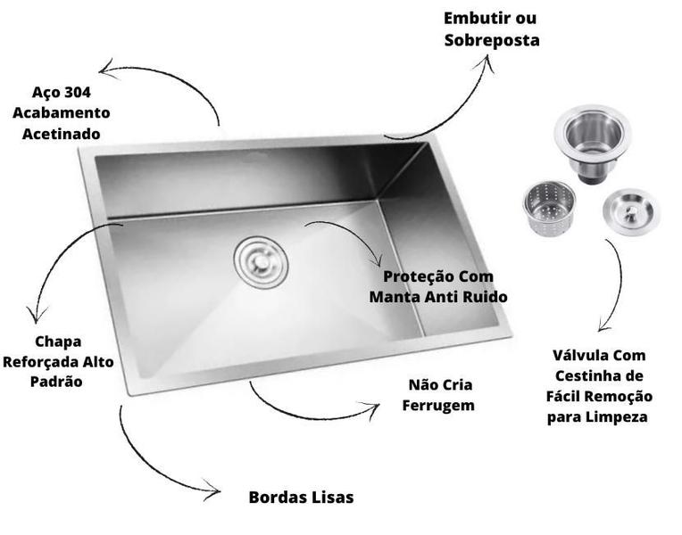 Cuba Inox Gourmet Cozinha Sobrepor Ou Embutir 45x35cm. - Sollux Imagem de Cuba Inox Gourmet Cozinha Sobrepor Ou Embutir 45x35cm.