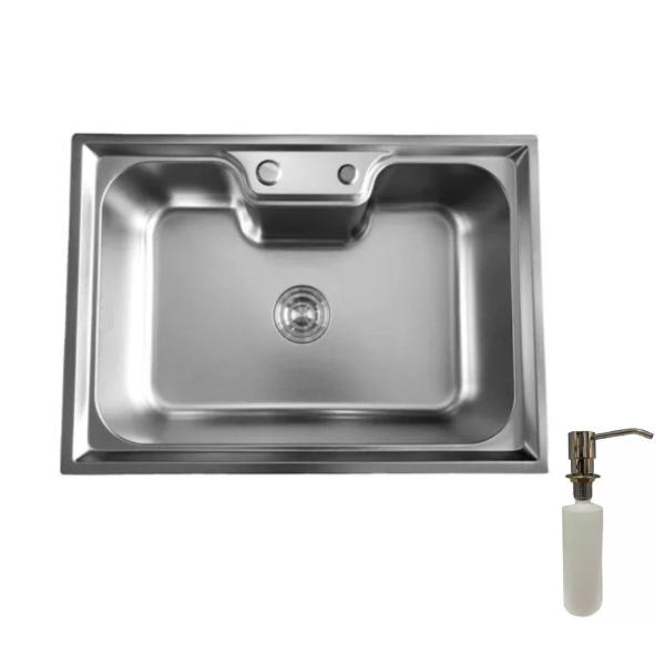 Imagem de Cuba Inox Gourmet Sobrepor + Dosador De Detergente