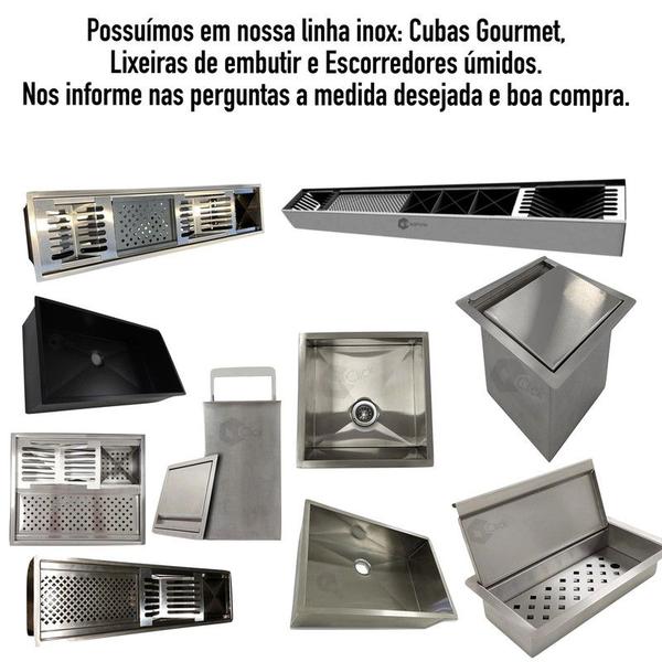 Imagem de Cuba inox industrial inox quadrada com canal equipado