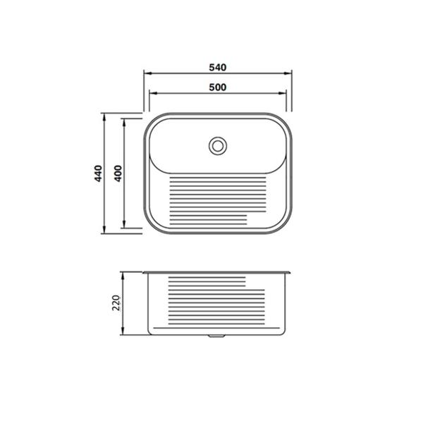 Imagem de Cuba Inox N0 40x34x17cm + Tanque Inox 50x40x22cm com Válvulas Gratuitas Tecnocuba