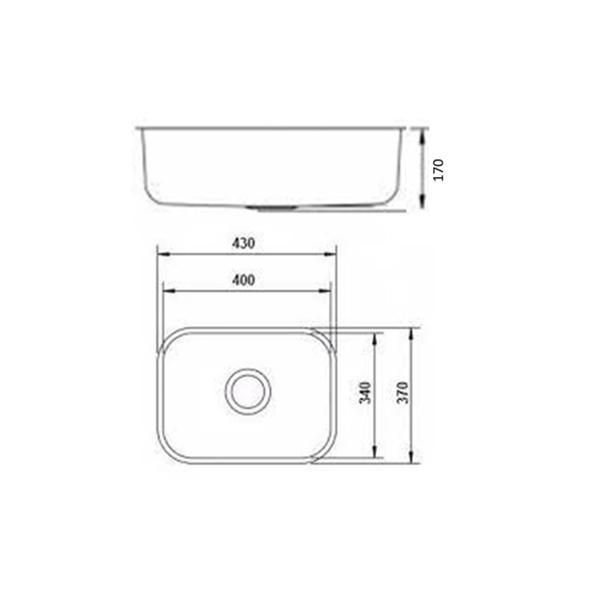 Imagem de Cuba Inox para Cozinha Tecnocuba Alto Brilho 40x34x17cm válvula gratuita