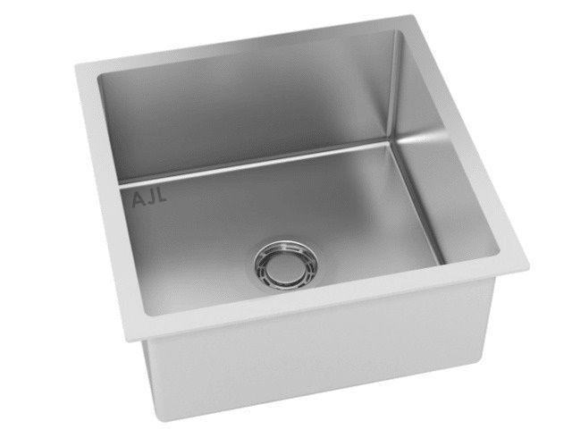 Imagem de Cuba Inox Quadrada Gourmet Com Válvula 35 X 35 Cm Luxo