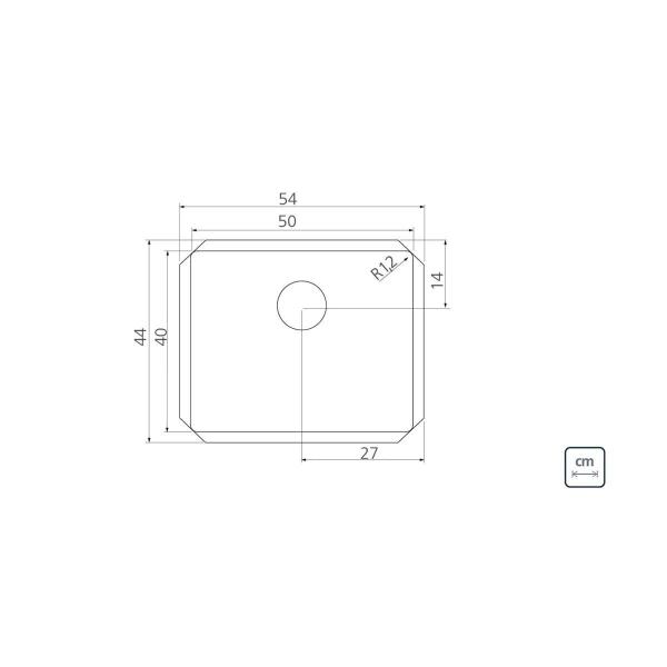 Cuba Inox Quadrum 50X40 Undermount 94007112 - Tramontina Imagem de Cuba Inox Quadrum 50X40 Undermount 94007112