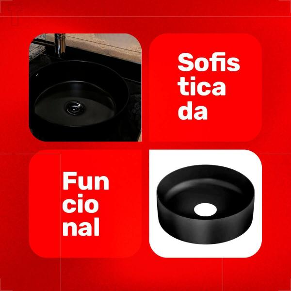 Cuba japi de apoio sottile redonda pedra preto fosco Imagem de Cuba japi de apoio sottile redonda pedra preto fosco
