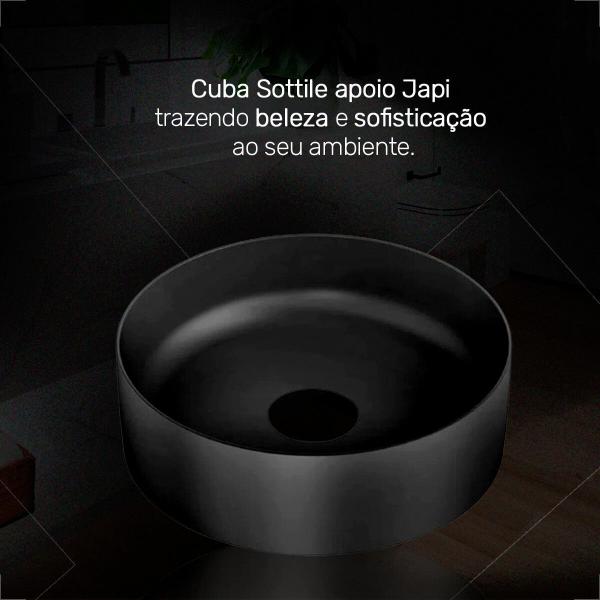 Cuba japi de apoio sottile redonda pedra preto fosco Imagem de Cuba japi de apoio sottile redonda pedra preto fosco