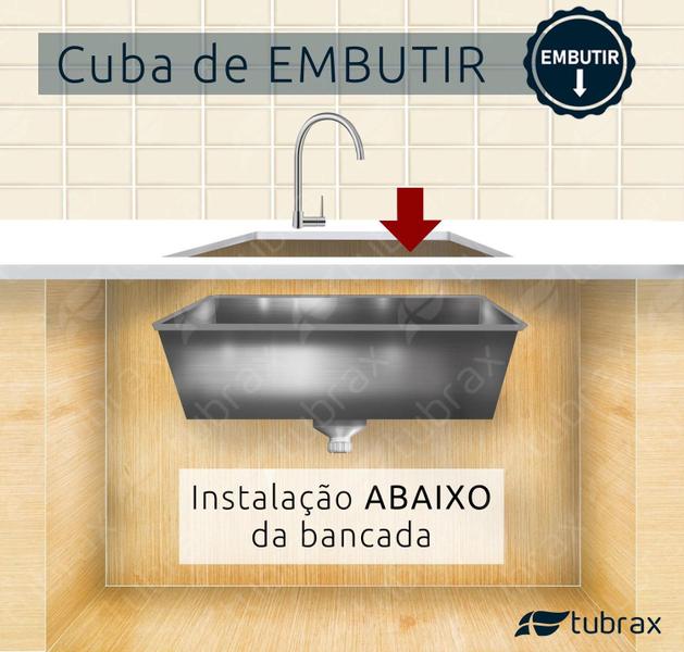 Cuba Luxo P/ Embutir Cozinha Gourmet Em Aço Inox Tubrax Imagem de Cuba Luxo P/ Embutir Cozinha Gourmet Em Aço Inox Tubrax