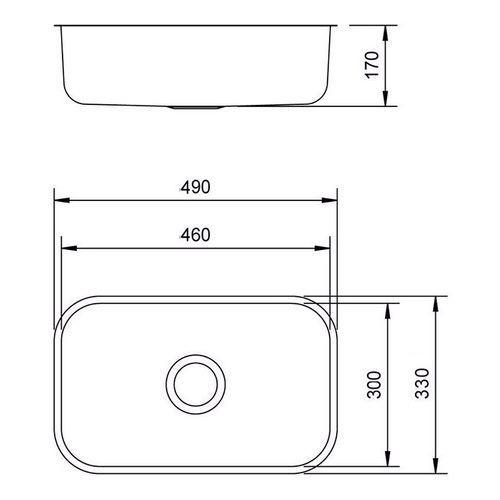 Cuba Número 1 Tecnocuba - 46 x 30 Aço Inox 430 Imagem de Cuba Número 1 Tecnocuba - 46 x 30 Aço Inox 430