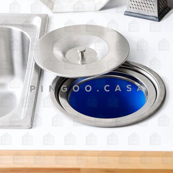 Cuba para cozinha gourmet pia aço inox com acessórios e lixeira Nawa 50 cm pingoo.casa Imagem de Cuba para cozinha gourmet pia aço inox com acessórios e lixeira Nawa 50 cm pingoo.casa