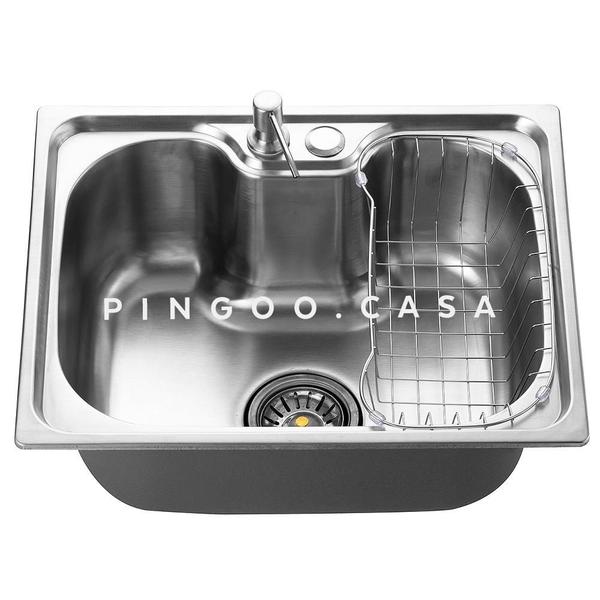 Cuba para cozinha gourmet pia aço inox com acessórios e lixeira Nawa 50 cm pingoo.casa Imagem de Cuba para cozinha gourmet pia aço inox com acessórios e lixeira Nawa 50 cm pingoo.casa