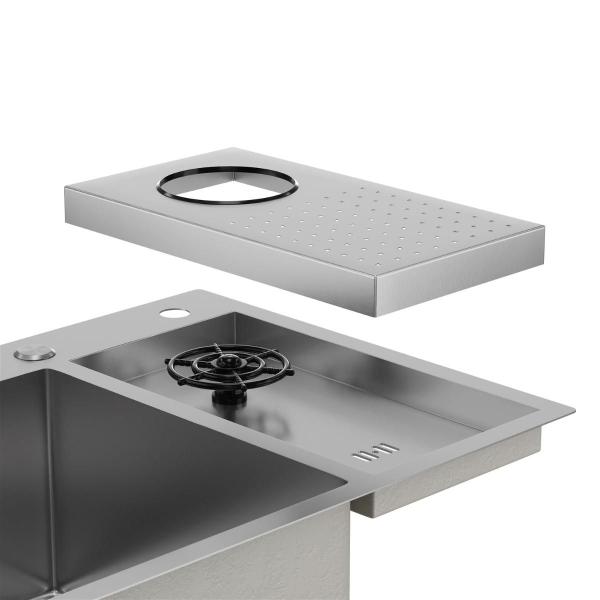 Imagem de Cuba Para Cozinha Gourmet Zurique Aço Inox Lava Copos GoldenX