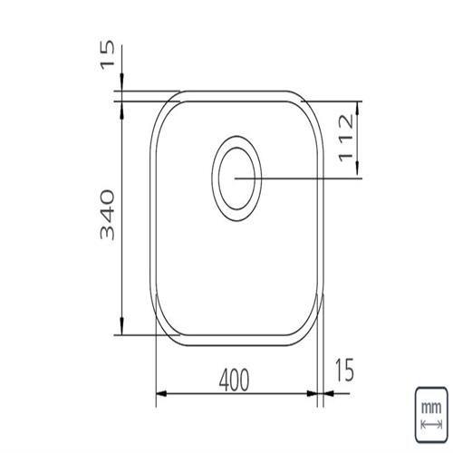 Imagem de Cuba para Cozinha Inox Acetinado Tramontina 400x340 mm 94020/106