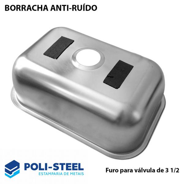 Imagem de Cuba Pia Cozinha nº1 46x30x14 INOX POLIDA +  SIFÃO + VÁLVULA - Poli-Steel