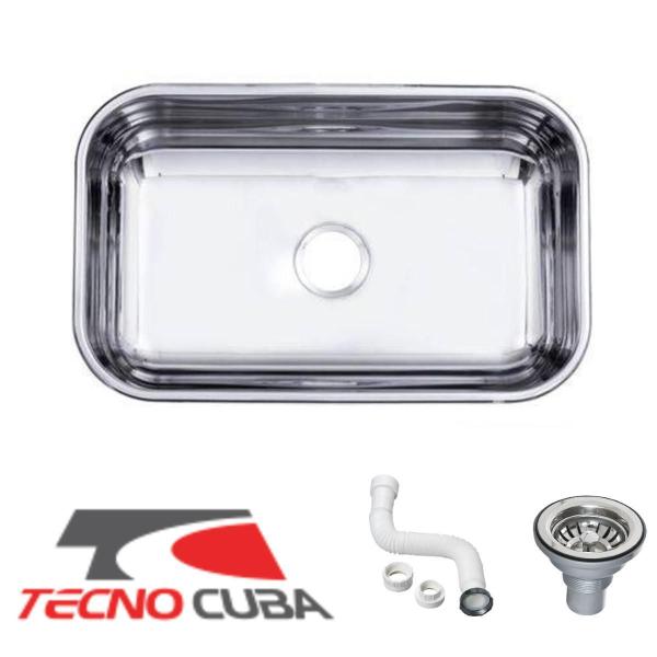 Imagem de Cuba Pia Cozinha Tecnocuba Inox Polido 46X30X14 + Sifão