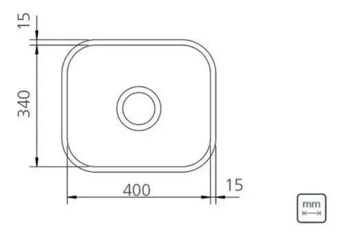 Imagem de Cuba Pia Cozinha Tramontina 40x34x14 Aço Inox 