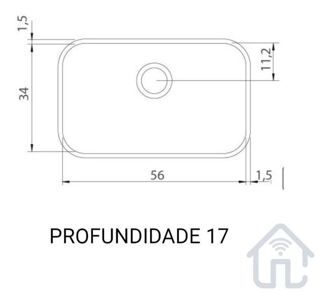 Cuba Pia Cozinha Tramontina Lavínia 56x34x17 Alto Brilho Luxo Imagem de Cuba Pia Cozinha Tramontina Lavínia 56x34x17 Alto Brilho Luxo