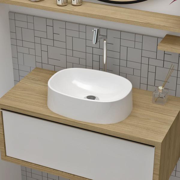 Imagem de Cuba Pia De Apoio 39x29cm Oval Para Banheiro Lavabo Lira