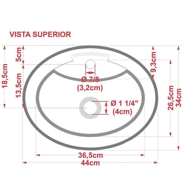 Imagem de Cuba Pia De Apoio Oval Branco