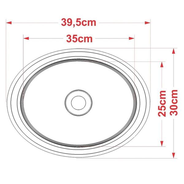 Imagem de Cuba Pia de Apoio para Banheiro Oval Capri OV39W C08 Cinza - Mpozenato