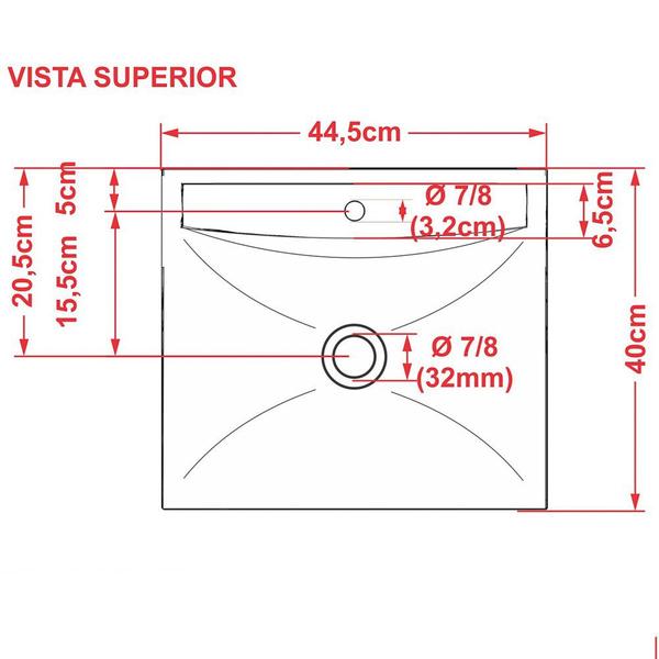 Imagem de Cuba Pia De Apoio Para Banheiro Quadrada Lunna Q44 Amarelo C08 - Mpozenato