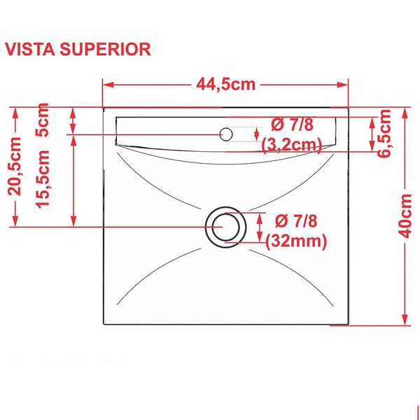 Imagem de Cuba Pia De Apoio Para Banheiro Quadrada Lunna Q44 Cinza C08 - Mpozenato