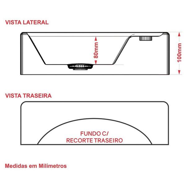 Imagem de Cuba Pia De Apoio Para Banheiro Quadrada Ravena Q39 Preto C08 - Mpozenato