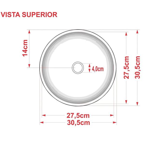 Imagem de Cuba Pia de Apoio para Banheiro Redonda Bowl 30 C08 Azul Escuro - Mpozenato