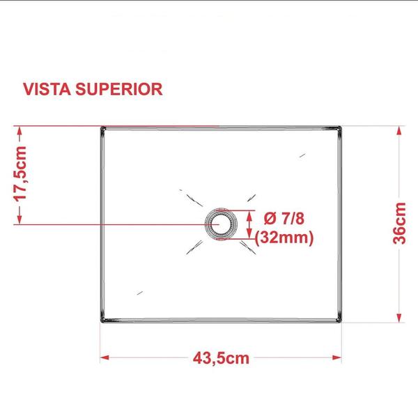 Imagem de Cuba Pia de Apoio para Banheiro Retangular Folha Bari F44W C08 Cinza - Mpozenato