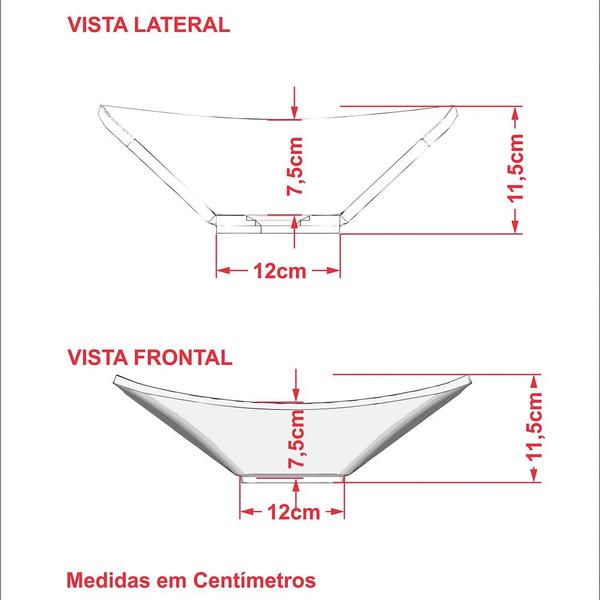 Imagem de Cuba Pia de Apoio para Banheiro Retangular Luxo 38 C08 Cinza - Mpozenato