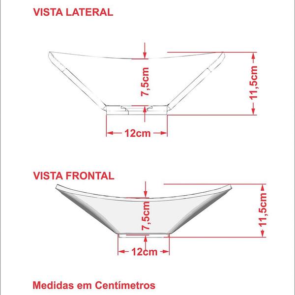 Imagem de Cuba Pia de Apoio para Banheiro Retangular Luxo 38 C08 Vermelho - Mpozenato