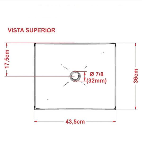 Imagem de Cuba Pia De Apoio Retangular Folha Bari Bege