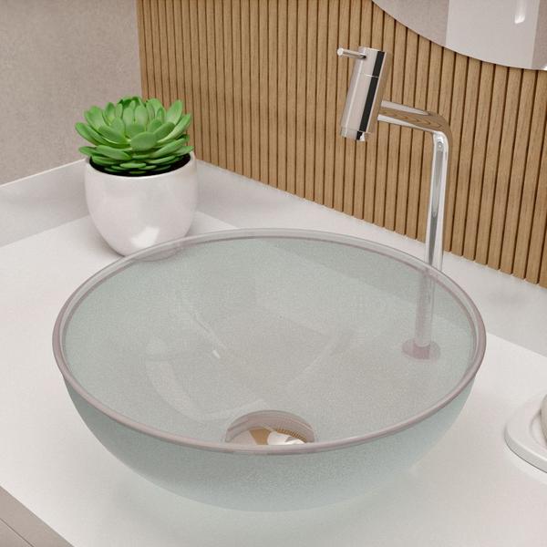 Cuba Pia De Apoio Vidro Redonda 29cm Para Banheiro Lavabo Cristal Beltempo Cuba Pia De Apoio Vidro Redonda 29cm Para Banheiro Lavabo Cristal Beltempo
