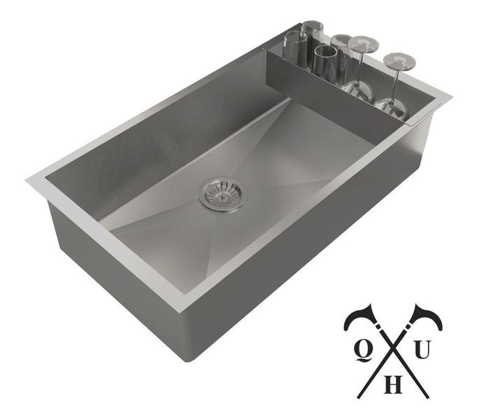 Imagem de Cuba Pia De Inox C/ Escorredor 70x40 Quadrada Cozinha