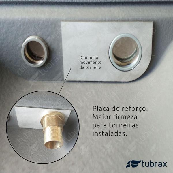 Cuba Pia Dupla 68x38 Cozinha Gourmet Aço Inox com Acessórios Tubrax Imagem de Cuba Pia Dupla 68x38 Cozinha Gourmet Aço Inox com Acessórios Tubrax