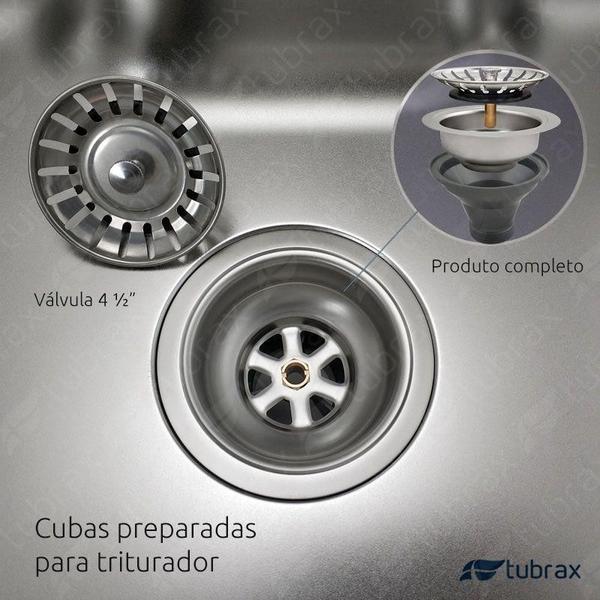 Cuba Pia Dupla 68x38 Cozinha Gourmet Aço Inox com Acessórios Tubrax Imagem de Cuba Pia Dupla 68x38 Cozinha Gourmet Aço Inox com Acessórios Tubrax