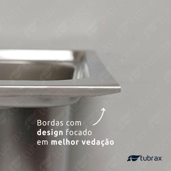Cuba Pia Dupla 68x38 Cozinha Gourmet Aço Inox com Acessórios Tubrax Imagem de Cuba Pia Dupla 68x38 Cozinha Gourmet Aço Inox com Acessórios Tubrax