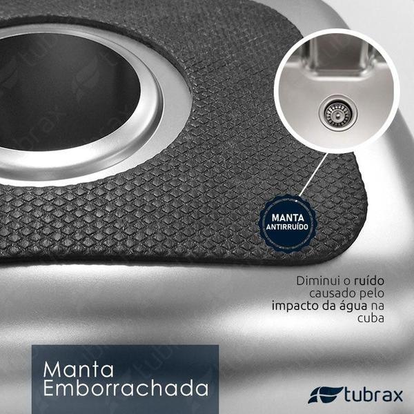 Cuba Pia Dupla 68x38 Cozinha Gourmet Aço Inox com Acessórios Tubrax Imagem de Cuba Pia Dupla 68x38 Cozinha Gourmet Aço Inox com Acessórios Tubrax