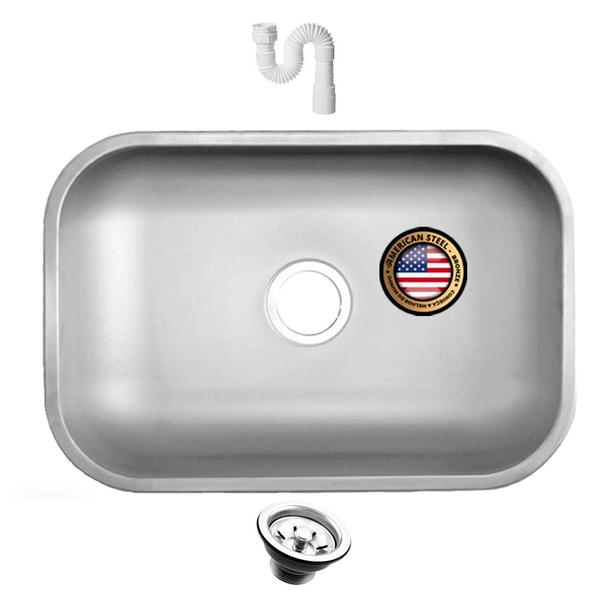 Imagem de Cuba Pia em Aço Inox 430 Fosco Acetinado - 56x34x14 cm