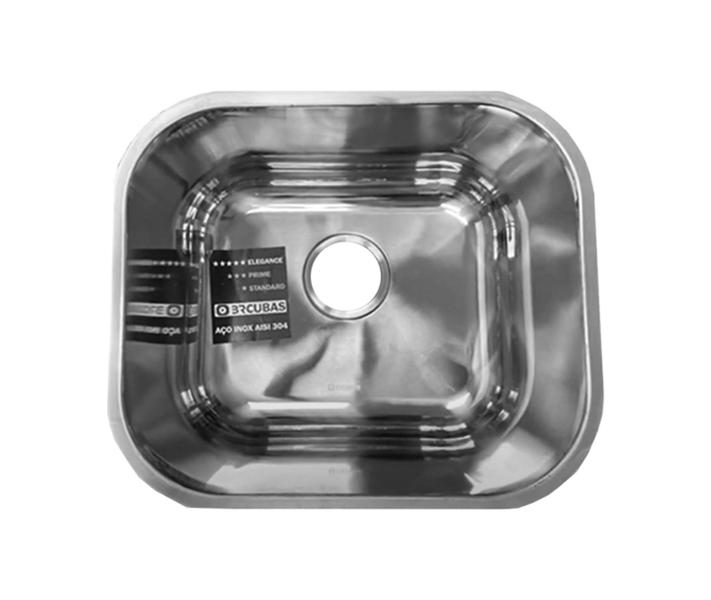 Imagem de Cuba Pia Inox Cozinha 40x34x22cm - Aço 304 +sifão + válvula com cesto - BR CUBAS