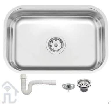 Cuba Pia Inox N1 Tramontina Standard 47x30x14 Fosca C/Válvula e Sifão Imagem de Cuba Pia Inox N1 Tramontina Standard 47x30x14 Fosca C/Válvula e Sifão