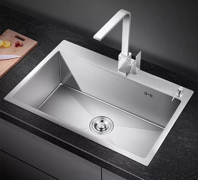 Imagem de Cuba Pia Inox Quadrada Cozinha Gourmet 60Cm Com Acessórios