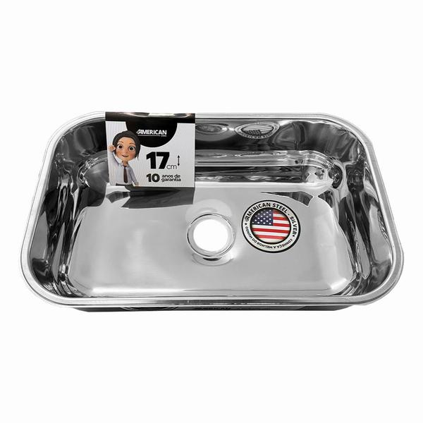 Cuba Pia Numero 2 Cozinha Inox 56x34x17 + Válvula + Sifão - Cuba