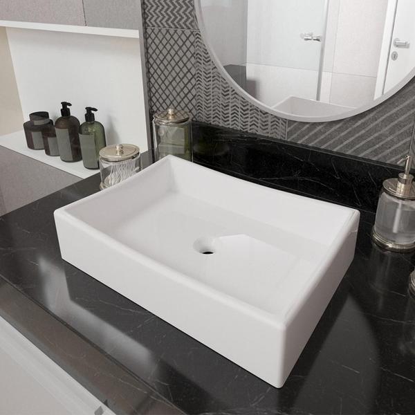 Cuba Pia Retangular para Banheiro Dalla - Loja DoceLar