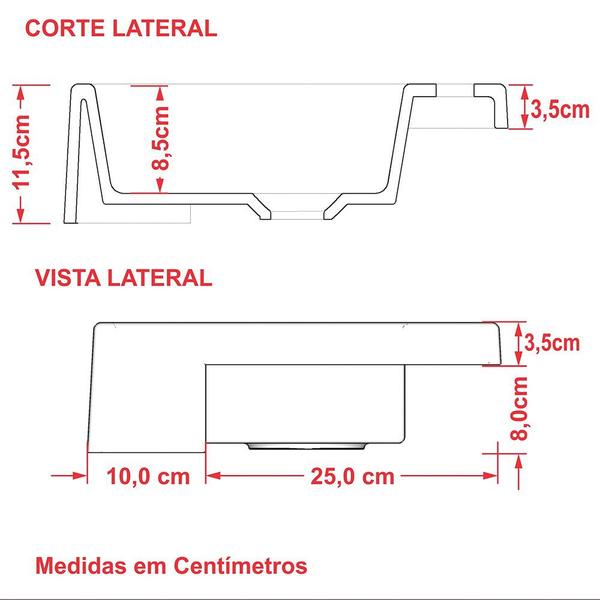 Imagem de Cuba Pia Semi Encaixe para Banheiro Quadrada Kuad 355 C08 Preto - Mpozenato