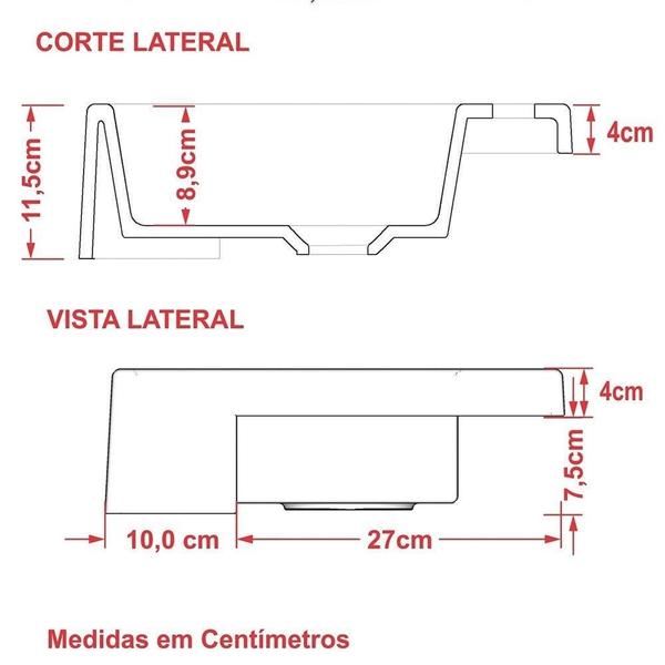 Imagem de Cuba Pia Semi Encaixe para Banheiro Quadrada Kuad 395 Branco