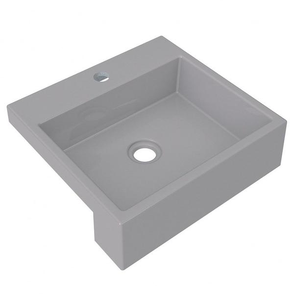 Cuba Pia Semi Encaixe para Banheiro Quadrada Kuad 395 C08 Cinza - Mpozenato Imagem de Cuba Pia Semi Encaixe para Banheiro Quadrada Kuad 395 C08 Cinza - Mpozenato