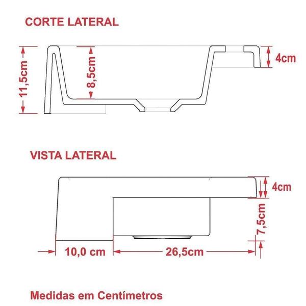 Imagem de Cuba Pia Semi Encaixe para Banheiro Retangular 54cm Amarelo